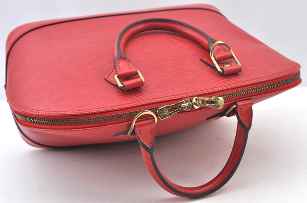 Authentic Louis Vuitton Epi Alma PM Hand Bag Red M52147 LV 4633I