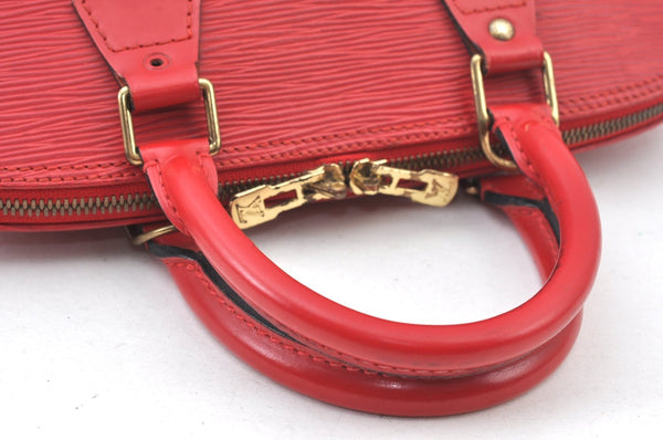 Authentic Louis Vuitton Epi Alma PM Hand Bag Red M52147 LV 4633I