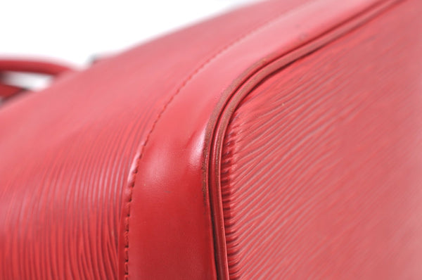Authentic Louis Vuitton Epi Alma PM Hand Bag Red M52147 LV 4633I