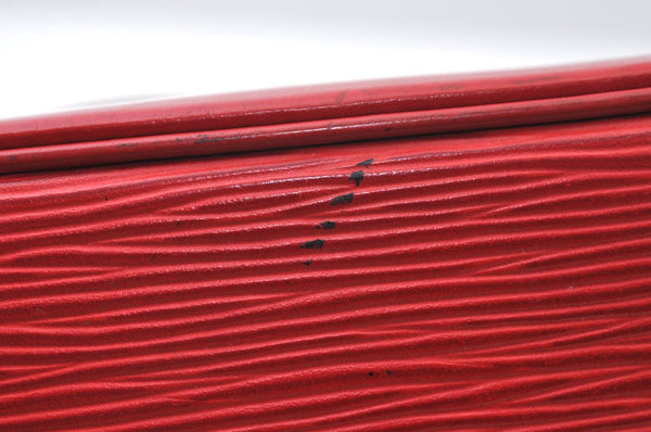 Authentic Louis Vuitton Epi Alma PM Hand Bag Red M52147 LV 4633I