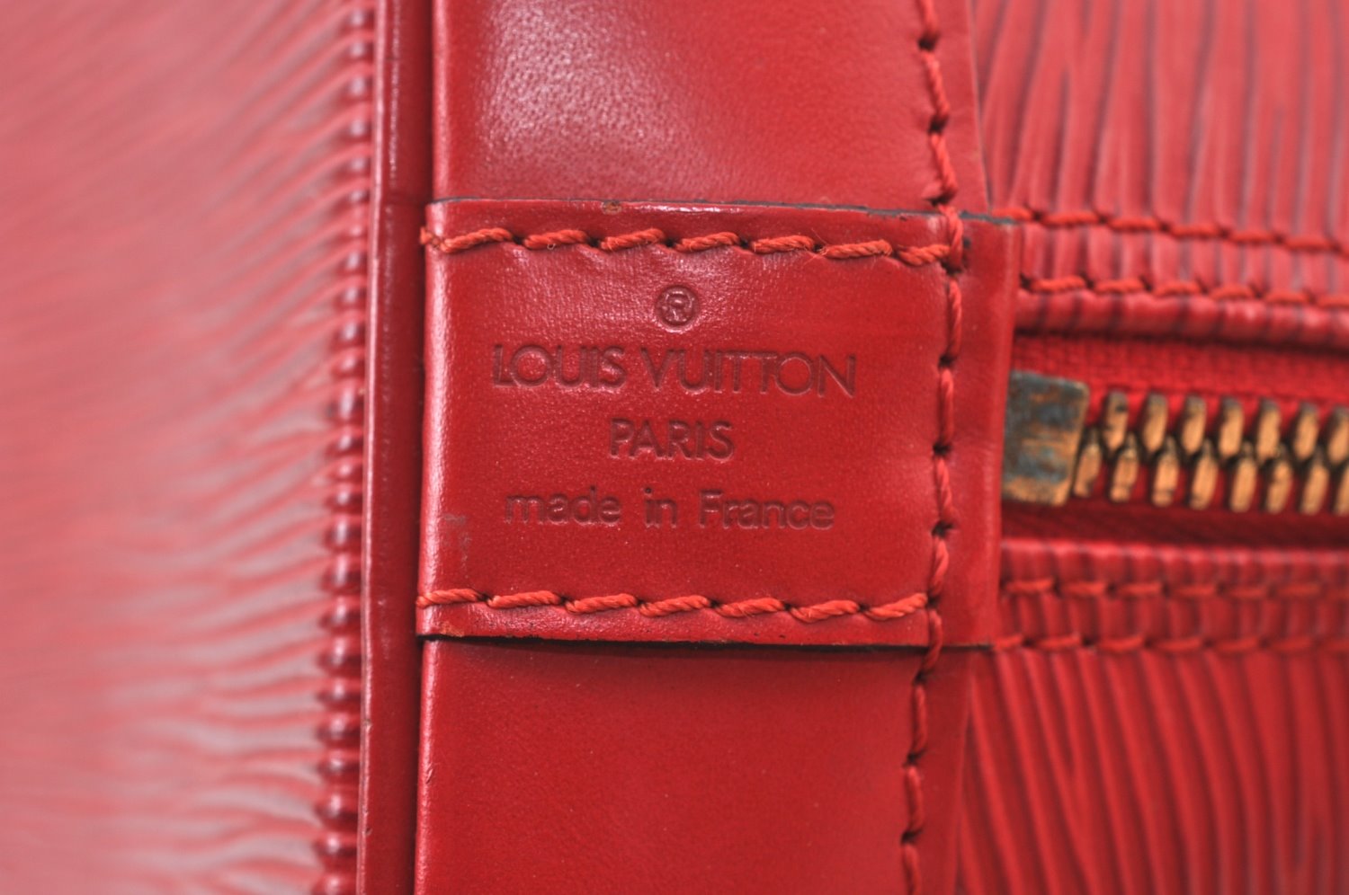 Authentic Louis Vuitton Epi Alma PM Hand Bag Red M52147 LV 4633I