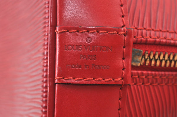 Authentic Louis Vuitton Epi Alma PM Hand Bag Red M52147 LV 4633I
