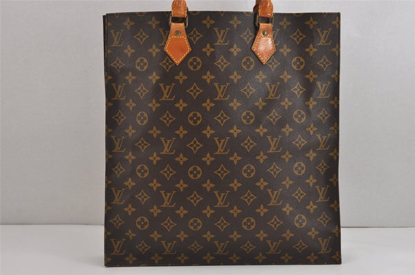 Authentic Louis Vuitton Monogram Sac Plat Hand Tote Bag M51140 LV 4633J