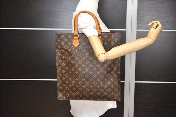 Authentic Louis Vuitton Monogram Sac Plat Hand Tote Bag M51140 LV 4633J