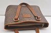 Authentic NINA RICCI Giraffe Pattern Shoulder Hand Bag PVC Leather Brown 4634K