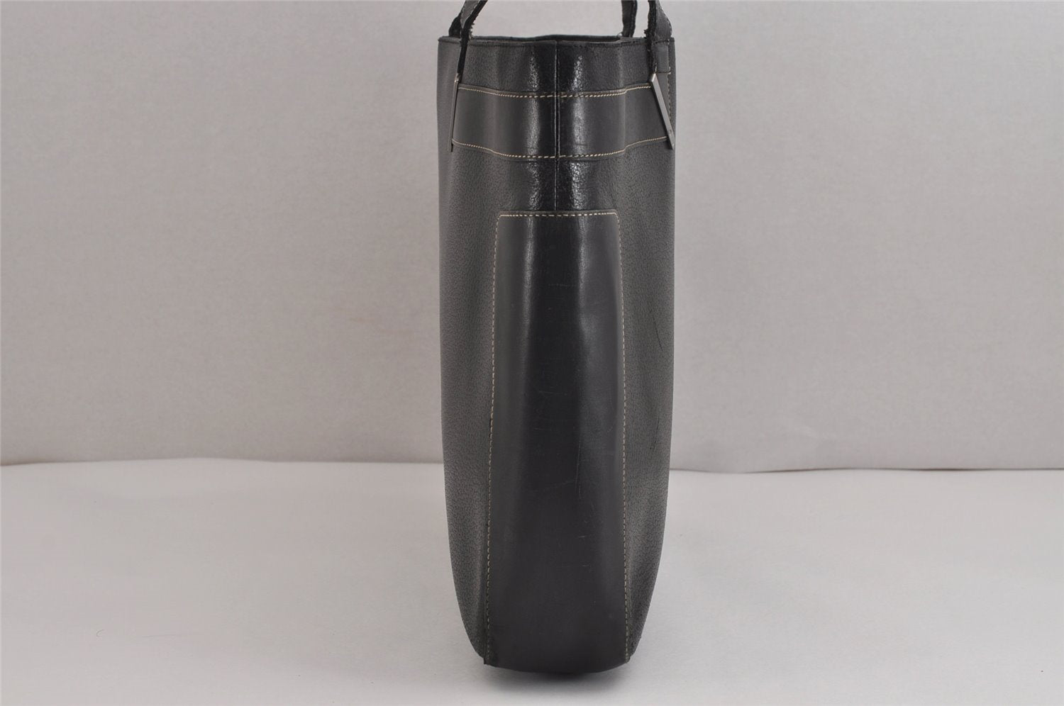 Authentic GUCCI Vintage Shoulder Tote Bag Leather Black 4635J