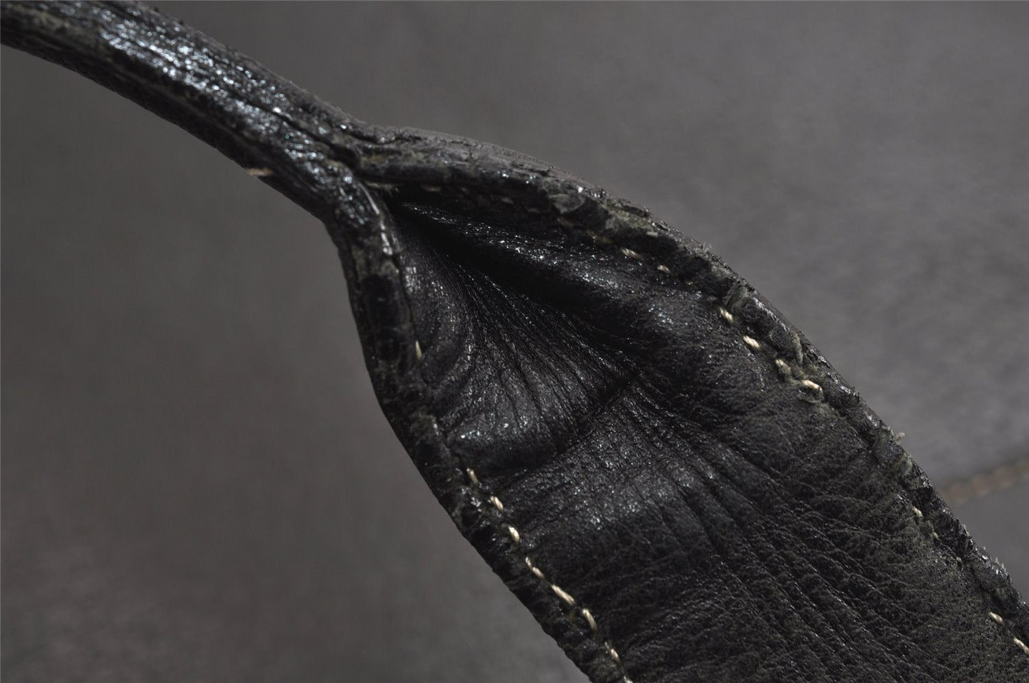 Authentic GUCCI Vintage Shoulder Tote Bag Leather Black 4635J