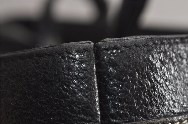 Authentic GUCCI Vintage Shoulder Tote Bag Leather Black 4635J