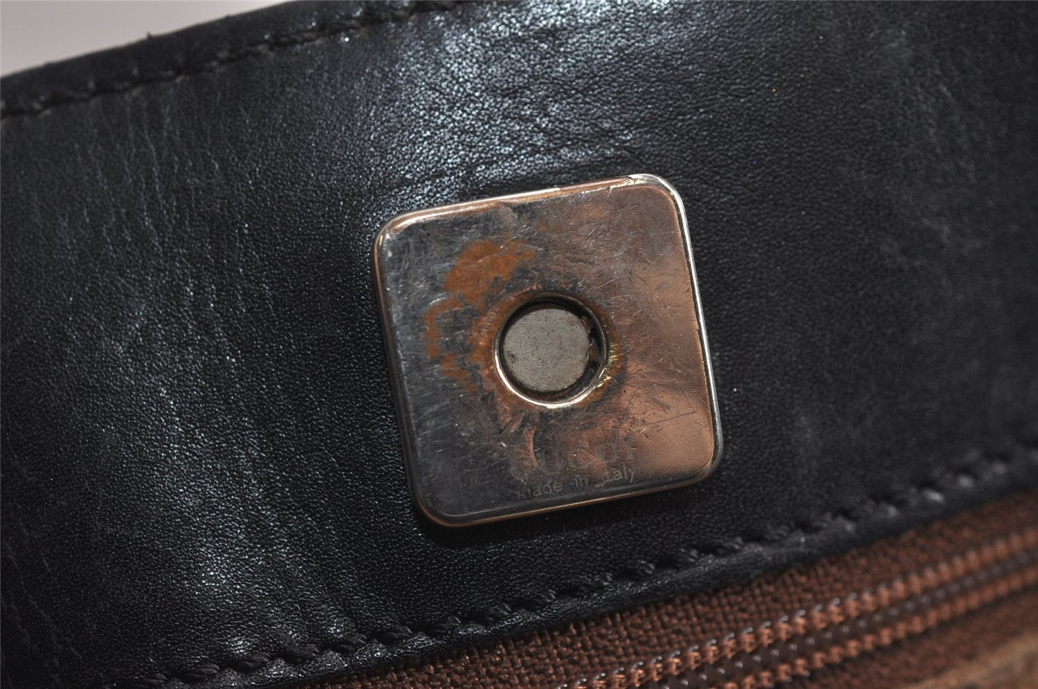 Authentic GUCCI Vintage Shoulder Tote Bag Leather Black 4635J