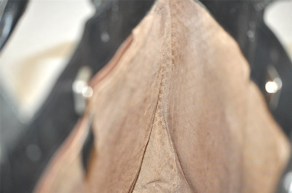 Authentic GUCCI Vintage Shoulder Tote Bag Leather Black 4635J