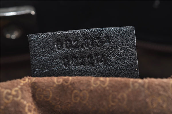 Authentic GUCCI Vintage Shoulder Tote Bag Leather Black 4635J