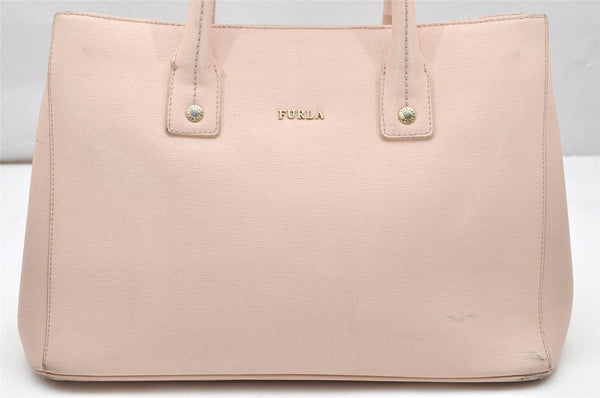 Authentic Furla Vintage LINDA Leather 2Way Shoulder Tote Bag Light Pink 4635K