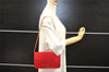 Authentic CHANEL Vintage Cotton Matelasse Chain Shoulder Bag Purse Red CC 4636I