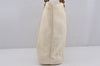 Authentic GUCCI Vintage Bamboo Tote Hand Bag Nylon Leather White 4636J
