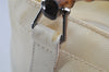 Authentic GUCCI Vintage Bamboo Tote Hand Bag Nylon Leather White 4636J