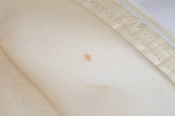 Authentic GUCCI Vintage Bamboo Tote Hand Bag Nylon Leather White 4636J