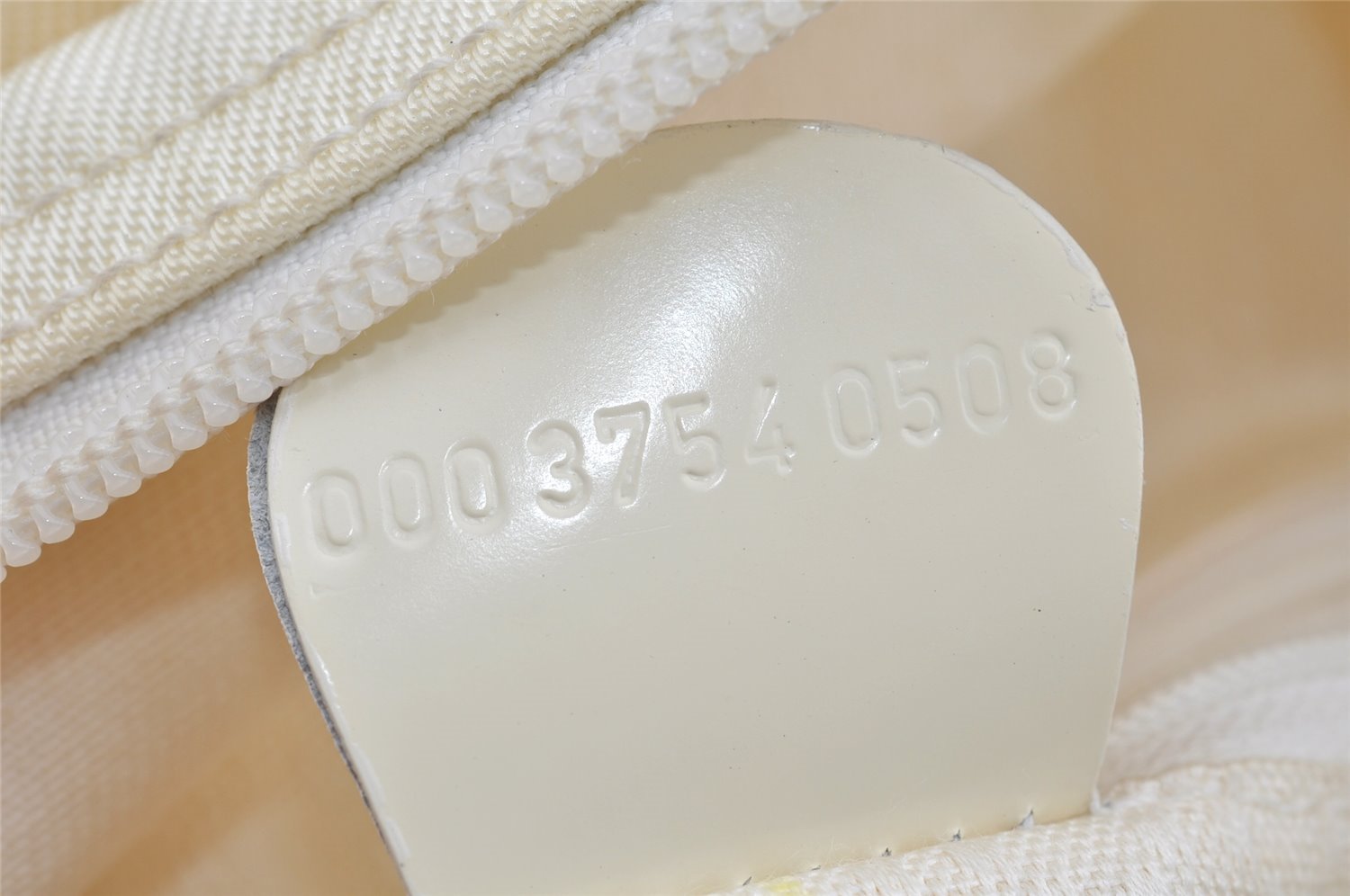 Authentic GUCCI Vintage Bamboo Tote Hand Bag Nylon Leather White 4636J