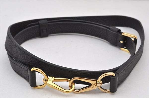 Authentic Louis Vuitton Leather Shoulder Strap Black 43.1-47.2" LV 4636K