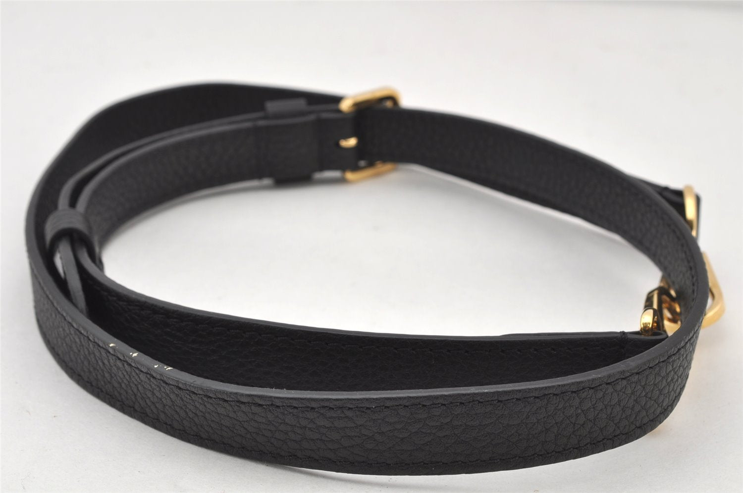 Authentic Louis Vuitton Leather Shoulder Strap Black 43.1-47.2