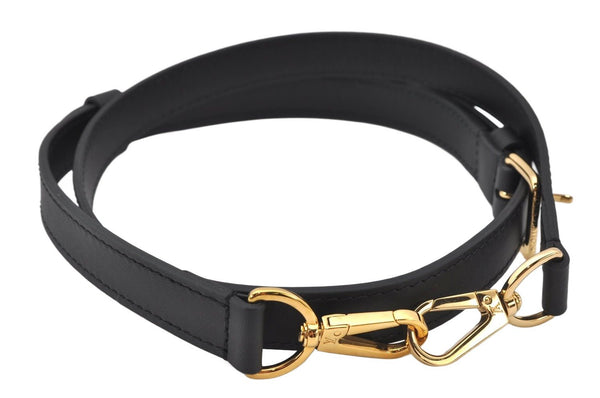 Authentic Louis Vuitton Leather Shoulder Strap Black 39.8-45.7" LV 4637K