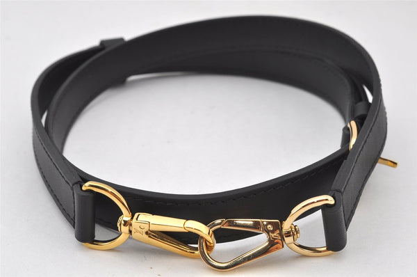 Authentic Louis Vuitton Leather Shoulder Strap Black 39.8-45.7" LV 4637K