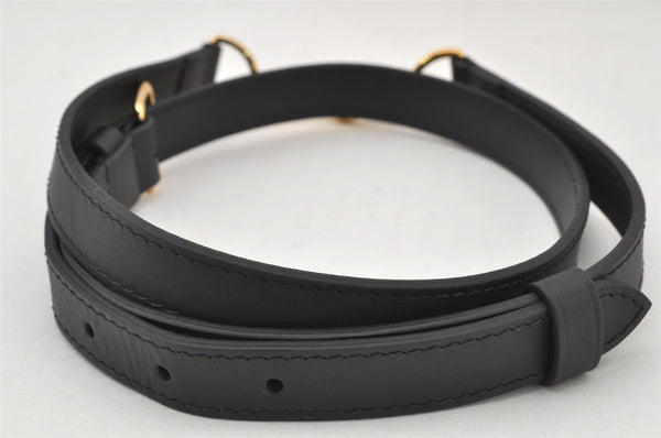 Authentic Louis Vuitton Leather Shoulder Strap Black 39.8-45.7" LV 4637K