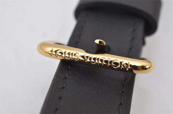 Authentic Louis Vuitton Leather Shoulder Strap Black 39.8-45.7" LV 4637K