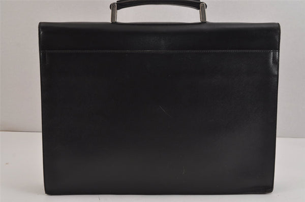 Authentic PRADA Saffiano Leather Nappa Briefcase Business Bag V215 Black 4638J