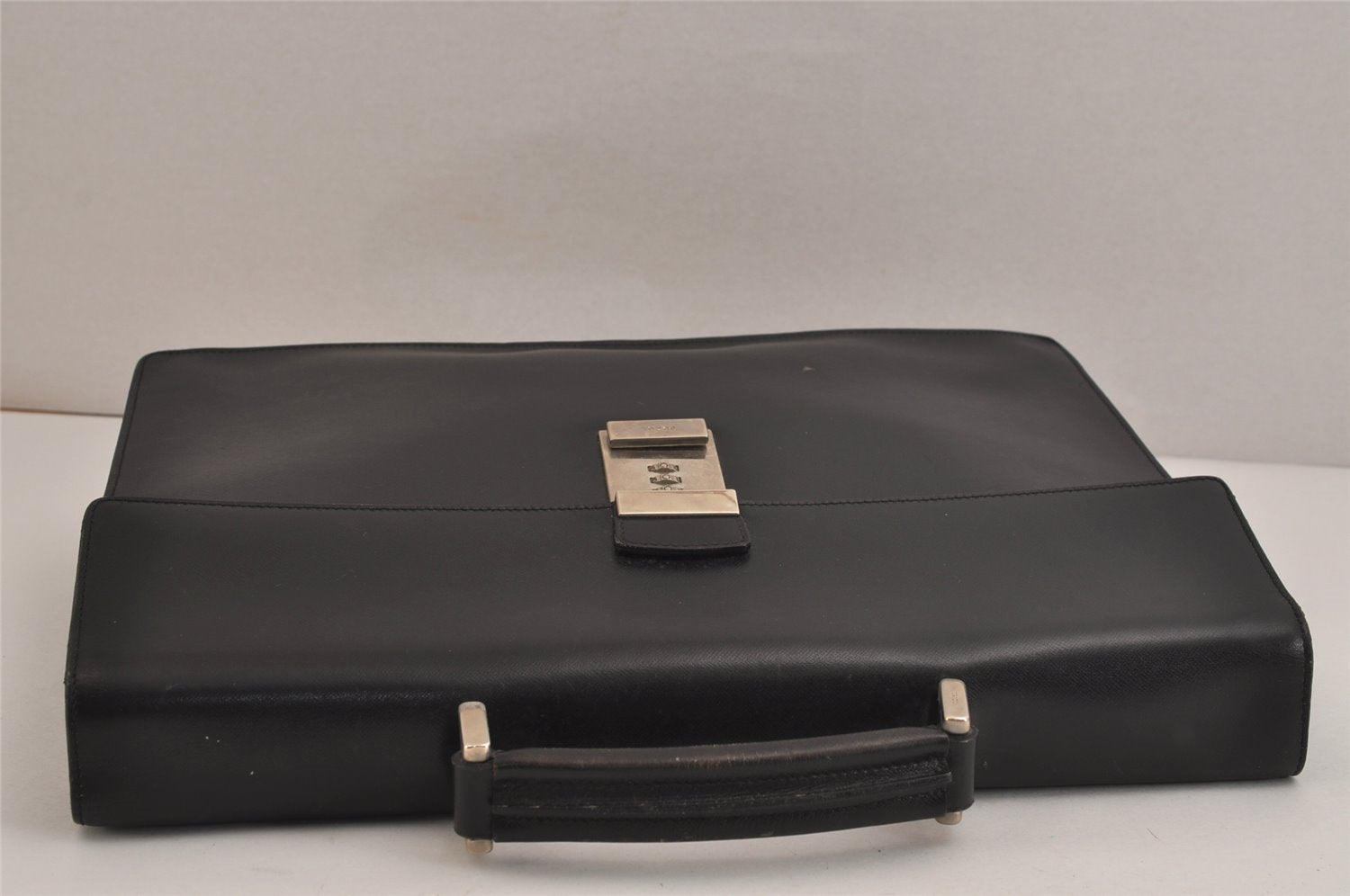 Authentic PRADA Saffiano Leather Nappa Briefcase Business Bag V215 Black 4638J
