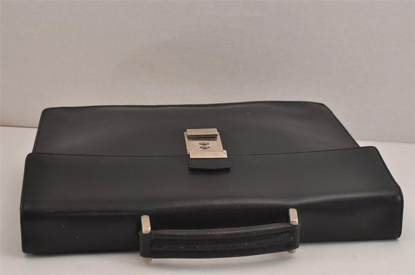 Authentic PRADA Saffiano Leather Nappa Briefcase Business Bag V215 Black 4638J