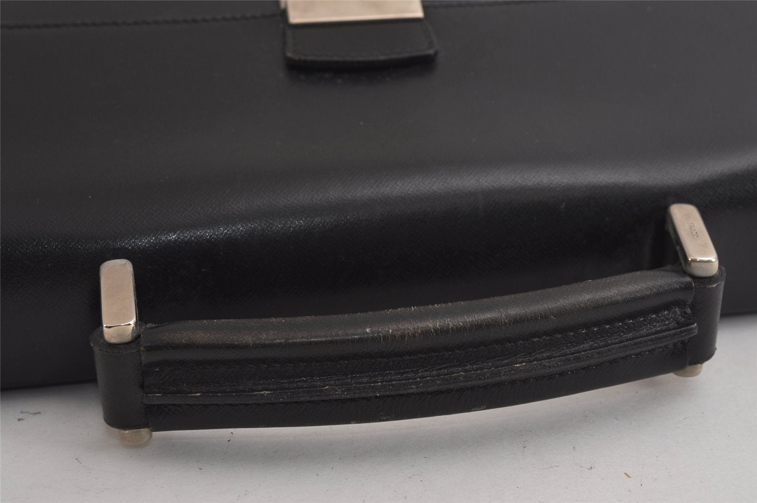 Authentic PRADA Saffiano Leather Nappa Briefcase Business Bag V215 Black 4638J
