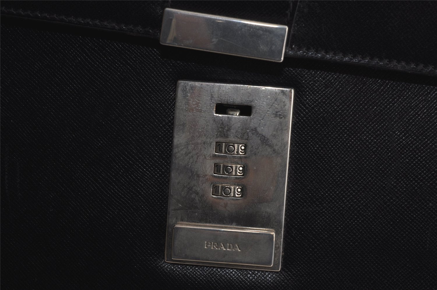 Authentic PRADA Saffiano Leather Nappa Briefcase Business Bag V215 Black 4638J