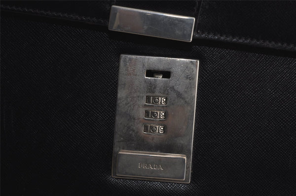 Authentic PRADA Saffiano Leather Nappa Briefcase Business Bag V215 Black 4638J