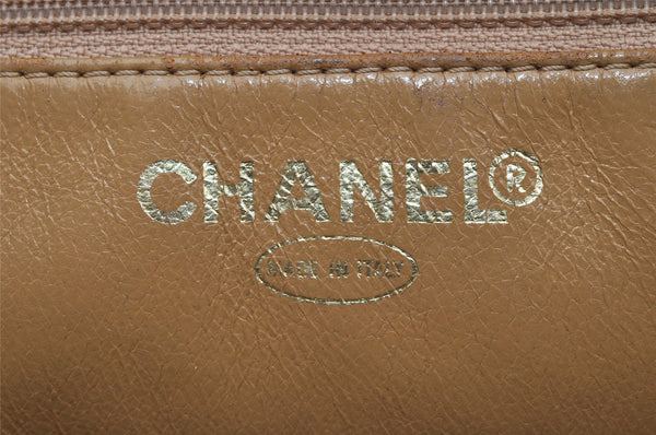 Authentic CHANEL Caviar Skin Medallion CC Logo Shoulder Tote Bag Beige 4639I