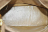 Authentic CHANEL Caviar Skin Medallion CC Logo Shoulder Tote Bag Beige 4639I