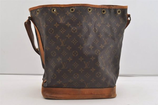 Authentic Louis Vuitton Monogram Noe Shoulder Drawstring Bag M42224 LV 4639J