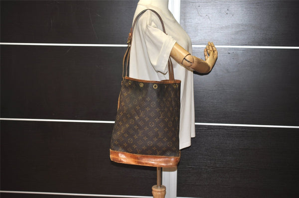 Authentic Louis Vuitton Monogram Noe Shoulder Drawstring Bag M42224 LV 4639J