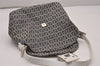 Authentic FENDI Zucchino Mamma Baguette Shoulder Bag Canvas Leather Navy 4640I