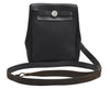 Auth HERMES Her Bag TPM 2 In 1 2Way Shoulder Bag Canvas Leather Black Junk 4640J