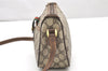 Authentic GUCCI Web Sherry Line Shoulder Bag GG PVC Leather Brown Junk 4640K