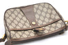 Authentic GUCCI Web Sherry Line Shoulder Bag GG PVC Leather Brown Junk 4640K