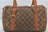 Authentic GUCCI Abbey Hand Boston Bag GG Canvas Leather 130942 Brown 4641K