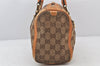 Authentic GUCCI Abbey Hand Boston Bag GG Canvas Leather 130942 Brown 4641K