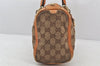 Authentic GUCCI Abbey Hand Boston Bag GG Canvas Leather 130942 Brown 4641K