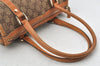 Authentic GUCCI Abbey Hand Boston Bag GG Canvas Leather 130942 Brown 4641K