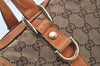 Authentic GUCCI Abbey Hand Boston Bag GG Canvas Leather 130942 Brown 4641K