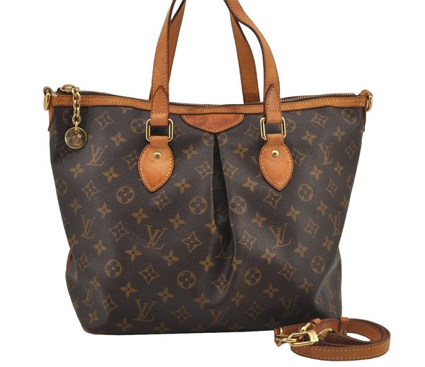 Authentic Louis Vuitton Monogram Palermo PM Shoulder Tote Bag M40145 LV 4642J