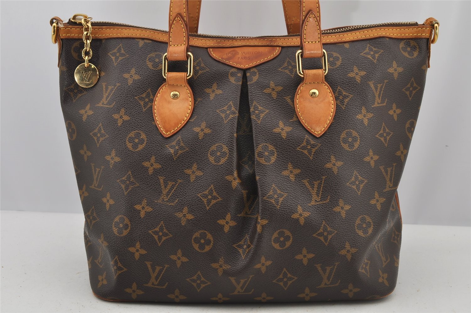 Authentic Louis Vuitton Monogram Palermo PM Shoulder Tote Bag M40145 LV 4642J