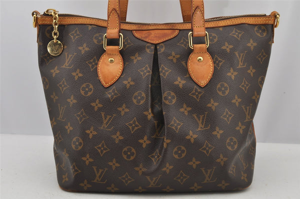Authentic Louis Vuitton Monogram Palermo PM Shoulder Tote Bag M40145 LV 4642J