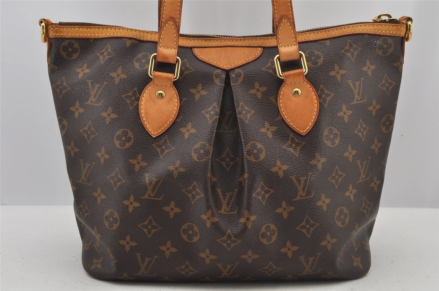 Authentic Louis Vuitton Monogram Palermo PM Shoulder Tote Bag M40145 LV 4642J